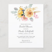 Budget Aquarell Blumendusche Einladung (Vorderseite)