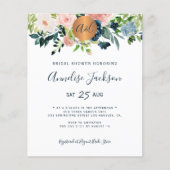 Budget Aquarell Blumendusche Einladung (Vorderseite)