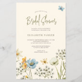 Budget Aquarell Blumendusche Einladung Flyer (Vorne)