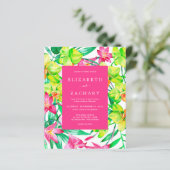 Budget Aquarell Blumenrosa Einladung (Stehend Vorderseite)