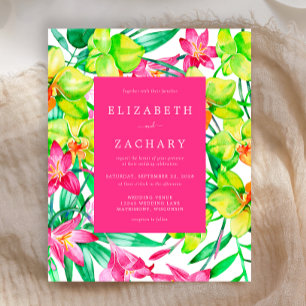 Budget Aquarell Blumenrosa Einladung