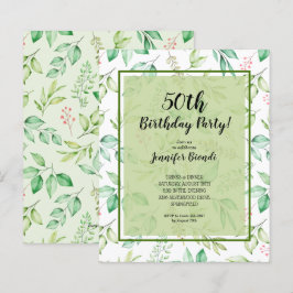 Budget Aquarell Grüne Geburtstagsfeier Einladung
