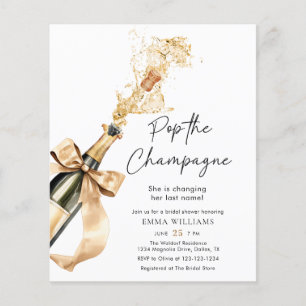 Budget Aquarell Pop Das Champagner-Brautparty Flyer