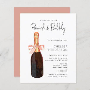 Budget Aquarell Rosa Champagner Brunch & Bubbly