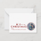 Budget Aquarell Weihnachtsbaum Couple Foto Mitteilungskarte (Vorderseite)