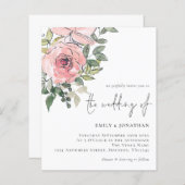 Budget Aquarellblau Florals Hochzeitsfeier (Vorne/Hinten)