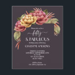 Budget Aquarellblume 50. Geburtstag Einladung Flyer<br><div class="desc">Kleine Flyer mit einem Wert von 4, 5" x 5, 6" verfügen über wunderschöne Aquarellfarben-Blume in Rosa und Gold auf dunkellila-braunem Hintergrund und Ihre Formulierung in schicken Schriften. Druck auf dem 80 lb-Halbglanzpapier. **KEINE ENVELOPES INBEGRIFFEN (verwenden Sie 5" x 7".) Achten Sie darauf, Ihre Bestellung zu verdoppeln, bevor Sie sie...</div>