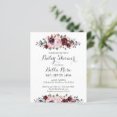 Budget Aquarellblütendusche Einladung (Stehend Vorderseite)
