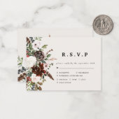 Budget Aquarellblütenhochzeit R.S.V.P RSVP Karte (Vorderseite/Rückseite Beispiel)
