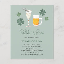 Budget Aquarellbubbles & Brews St Patricks Day Flyer