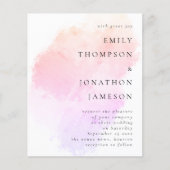 Budget Aquarellfarbe Rosa Korallenhochzeit Einladu (Vorderseite)