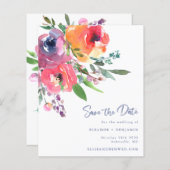 Budget Aquarellfarben Blume Moderne Save the Date (Vorne/Hinten)