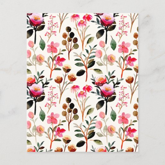 Budget Aquarellfarben Blumenrosa grüne Babydusche (Rückseite)