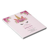 BUDGET Aquarellfarben Einhorn Rosa Einladung Notizblock (angewinkelt)