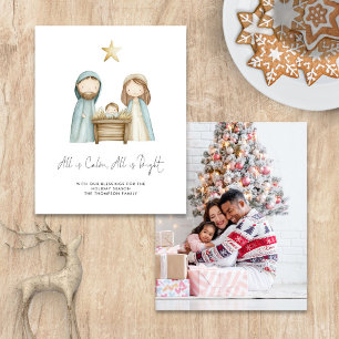 Budget Aquarellfarben Krippe alles ist ruhig Foto