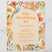 Budget Aquarellfarben Wildblumen Hochzeit, rosa Ge Flyer (Vorne)
