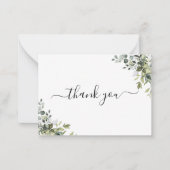 BUDGET Aquarellgrün Danke Mitteilungskarte (Vorderseite)