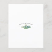 Budget Aquarellgrün Gold Hochzeit Einladung (Rückseite)