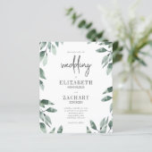 Budget Aquarellgrüne Hochzeitsfeier (Stehend Vorderseite)