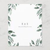 Budget Aquarellgrüne Hochzeitsfeier (Rückseite)