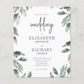 Budget Aquarellgrüne Hochzeitsfeier (Vorderseite)
