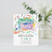Budget Aquarellmalerei Party Geburtstag (Stehend Vorderseite)