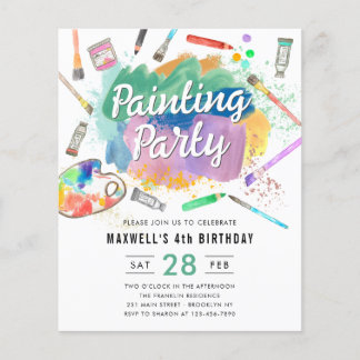 Budget Aquarellmalerei Party Geburtstag