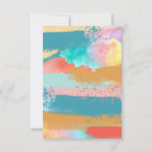 Budget Aquarellmalerei Party Geburtstag Mitteilungskarte (Rückseite)