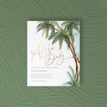 Budget Aquarellpalme Bäume Aloha Babydusche