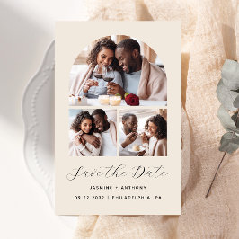 Budget Arch 3 Foto Collage Beige Save the Date