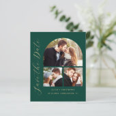 Budget Arch 4-Foto Green Gold Save the Date (Stehend Vorderseite)