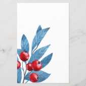 Budget Arch Blue Holly Berries Foto Holiday Card (Rückseite)