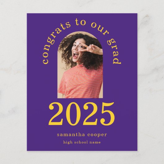 Budget Arch Foto 2023 Grad Lila Ankündigung (Vorderseite)