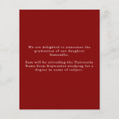 Budget Arch Foto 2023 Grad Maroon Ankündigung (Rückseite)