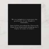 Budget Arch Foto 2025 Grad Black Ankündigung (Rückseite)