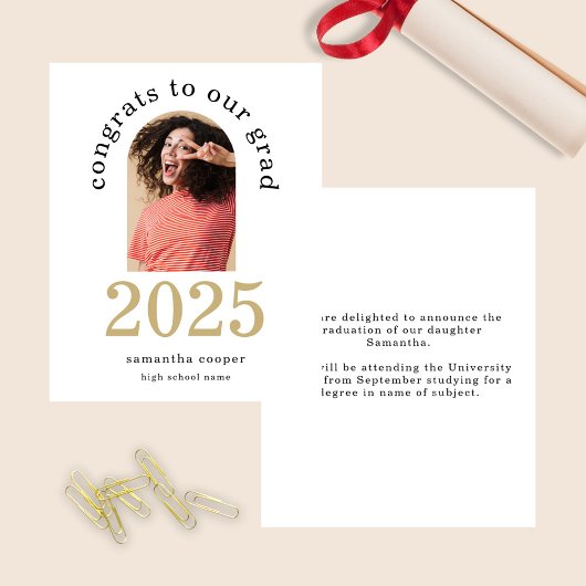 Budget Arch Foto 2025 Grad Weiße Ankündigung