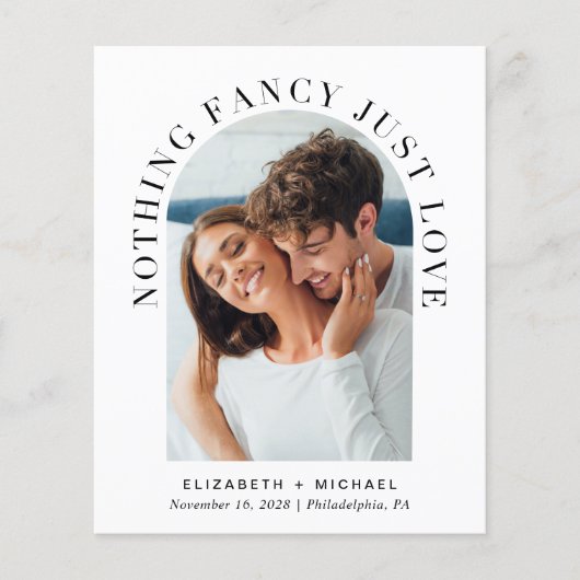 Budget Arch Foto Lässig Hochzeitseinladung (Vorderseite)