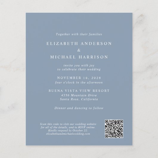 Budget Arch Foto QR Code Einladung Hochzeitsfeiern (Rückseite)