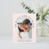 Budget Arch Foto QR Code Rosa Einladung Hochzeit (Stehend Vorderseite)