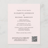 Budget Arch Foto QR Code Rosa Einladung Hochzeit (Rückseite)