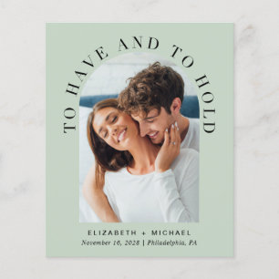 Budget Arch Foto QR Sage Hochzeit Einladung