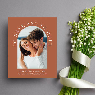 Budget Arch Foto Terracotta Hochzeit Einladung