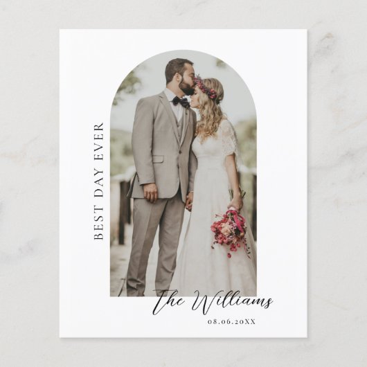 Budget Arch Frame Wedding Foto Danke Karte (Vorne)