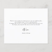 Budget Arch Frame Wedding Foto Danke Karte (Hinten)