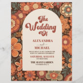 Budget Arch Groovy Retro 70er Floral Wedding Flyer (Vorne)