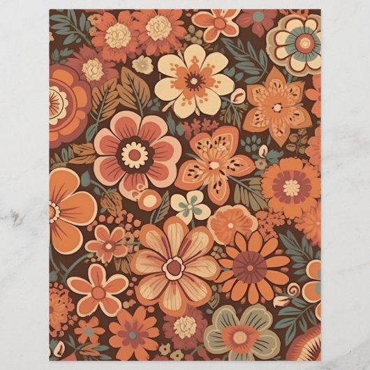 Budget Arch Groovy Retro 70s Floral Wedding Flyer (Hinten)