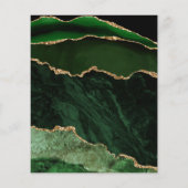 Budget Arch Hunter Green Gold Agate Wedite Einladu (Rückseite)