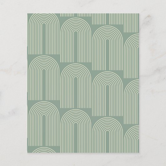 Budget Arch Line Art Sage Grüne Hochzeit Einladung (Rückseite)