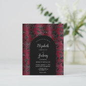 Budget Arch Moody Burgundy Black Damask Wedding (Stehend Vorderseite)