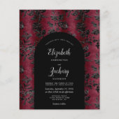 Budget Arch Moody Burgundy Black QR Code Wedding (Vorderseite)